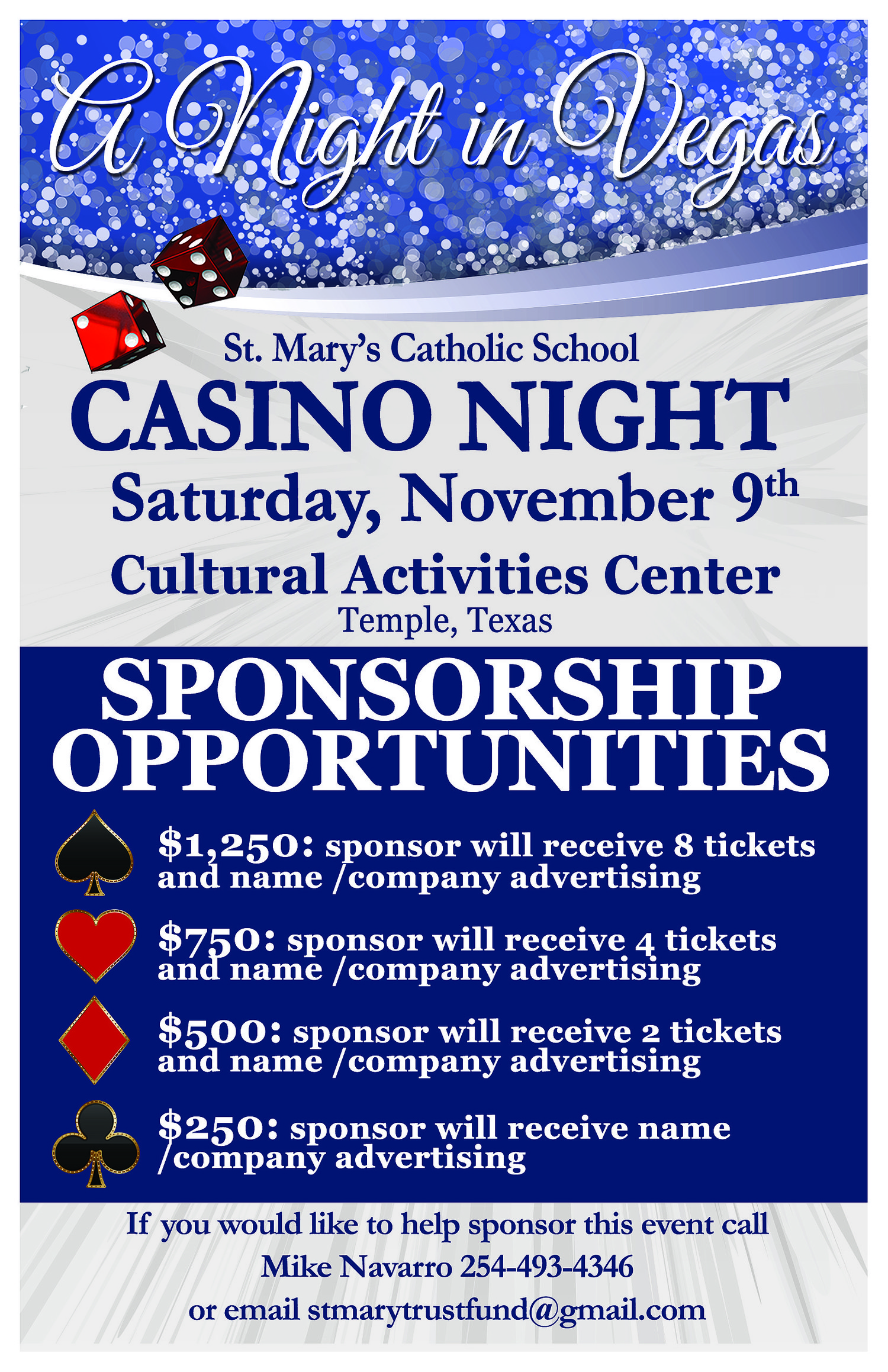 Casino Night Sponsor Flyer