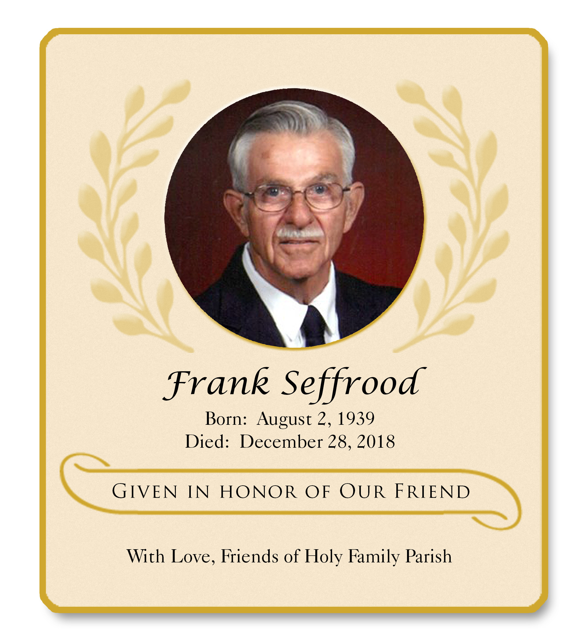 Seffrood Frank Memorial