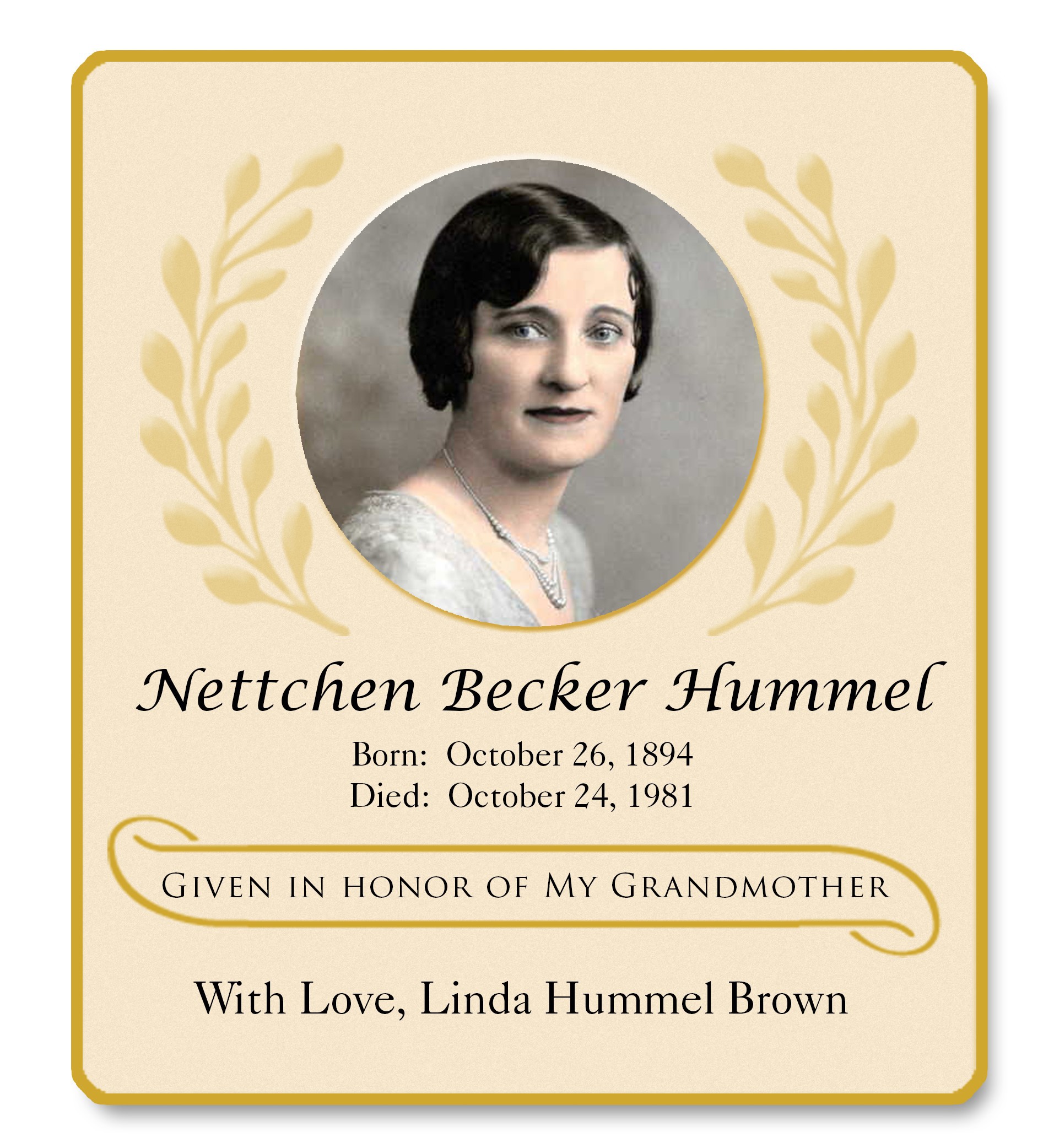 Hummel Nattchen Memorial